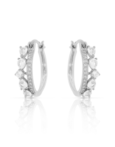 Bijuterii rotunzi, Cercei argint 925 rotunzi cu cubic zirconia TE6363-EG-W, bb-shop.ro