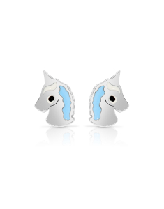 Bijuterii MARIBELLE, Cercei copii Maribelle argint 925 stud cu unicorn ORBABY522-RH-BL, bb-shop.ro