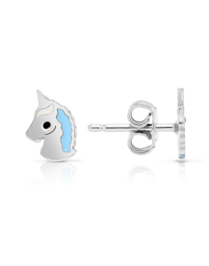 Bijuterii MARIBELLE, Cercei copii Maribelle argint 925 stud cu unicorn ORBABY522-RH-BL, bb-shop.ro