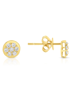 Bijuterii aur 14 kt, Cercei aur 14 kt stud cu diamante E078860-Y, bb-shop.ro