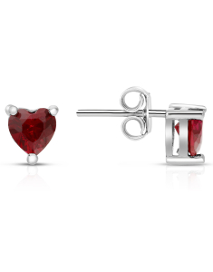 Bijuterii, Cercei argint 925 stud cu inima si cubic zirconia ORZ00091-RH-R, bb-shop.ro