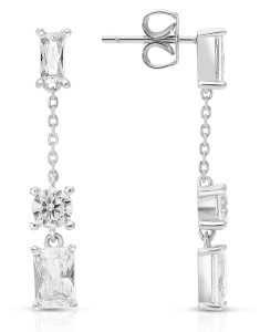 Cercei Cercei argint 925 stud lung cu cubic zirconia 12277FESWSH4, 02, bb-shop.ro