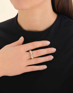 Bijuterii otel inoxidabil, Inel Rosefield cu perle JRMP, bb-shop.ro