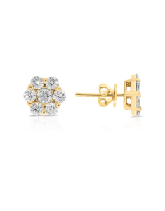 Bijuterii aur 14 kt, Cercei aur 14 kt bouquet stud cu diamante ER097918-05-214, bb-shop.ro