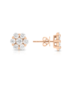 Bijuterii aur 14 kt, Cercei aur 14 kt bouquet stud cu diamante ER097918-05-314, bb-shop.ro