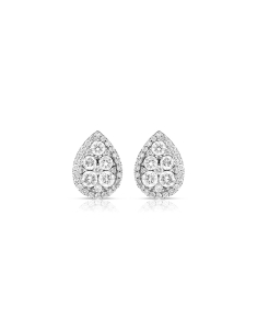 Bijuterii aur 14 kt, Cercei aur 14 kt bouquet stud cu diamante ER097992-114, bb-shop.ro