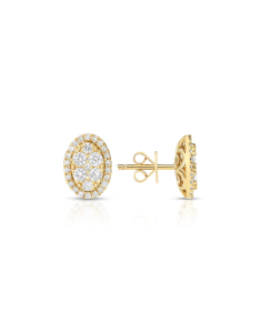 Bijuterii aur 14 kt, Cercei aur 14 kt bouquet stud cu diamante ER102068-214, bb-shop.ro