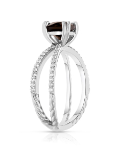 Bijuterii, Inel aur 14 kt cu diamante si cuart RG103737-114-SQ, bb-shop.ro