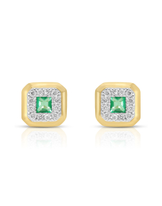 Cercei Cercei aur 14 kt cu diamante si smaralde E28448EEME4Y-1, 001, bb-shop.ro