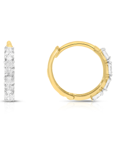 Bijuterii, Cercei copii Lilu aur 14 kt rotunzi cu cubic zirconia OT404102YW, bb-shop.ro