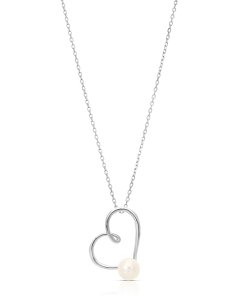 Bijuterii rolo dama, Colier argint 925 cu perla de cultura si inima OTC-GCN131, bb-shop.ro