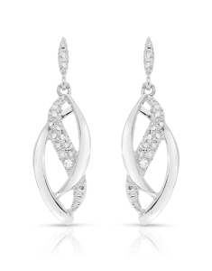 Bijuterii lungi aur, Cercei aur 14 kt stud lung cu diamante QE8172B, bb-shop.ro