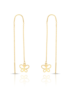 Bijuterii aur 14 kt, Cercei aur 14 kt fir cu fluture ER691Y-CP, bb-shop.ro