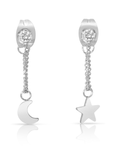 Bijuterii otel inoxidabil, Cercei Zag Mini cu cubic zirconia SEM9706-00UNI, bb-shop.ro