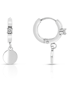 Bijuterii otel inoxidabil, Cercei Zag Mini cu cubic zirconia SEC21498-00WHT, bb-shop.ro