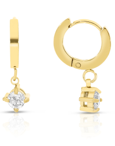 Bijuterii otel inoxidabil, Cercei Zag Mini cu cubic zirconia SEC21503-01WHT, bb-shop.ro