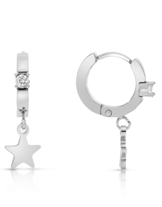 Bijuterii otel inoxidabil, Cercei Zag Mini cu cubic zirconia SEC21512-00WHT, bb-shop.ro