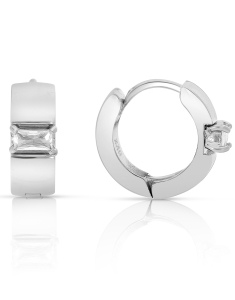 Bijuterii otel inoxidabil, Cercei Zag Mini cu cubic zirconia SEC22036-00WHT, bb-shop.ro