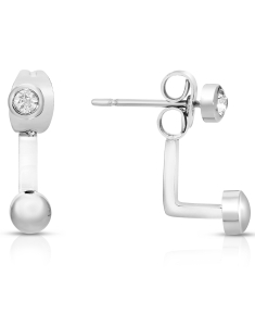 Bijuterii otel inoxidabil, Cercei Zag Mini cu cubic zirconia SEX21737-00WHT4, bb-shop.ro