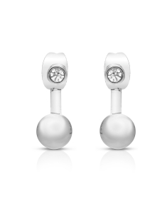 Bijuterii otel inoxidabil, Cercei Zag Mini cu cubic zirconia SEX21737-00WHT6, bb-shop.ro