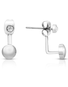 Bijuterii otel inoxidabil, Cercei Zag Mini cu cubic zirconia SEX21737-00WHT6, bb-shop.ro