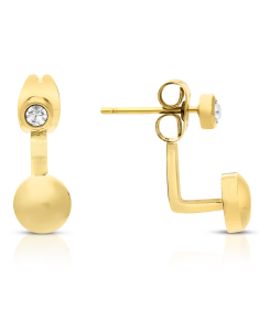 Bijuterii otel inoxidabil, Cercei Zag Mini cu cubic zirconia SEX21737-01WHT6, bb-shop.ro