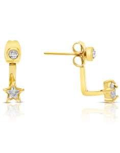 Bijuterii otel inoxidabil, Cercei Zag Mini cu cubic zirconia SEX21893-01WHT, bb-shop.ro