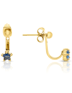 Bijuterii otel inoxidabil, Cercei Zag Mini cu cubic zirconia SEX22049-01BLU, bb-shop.ro