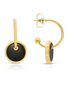 Bijuterii otel inoxidabil, Cercei Zag Nacera cu onix SEC19658-01BLK, bb-shop.ro