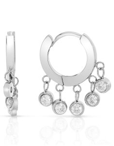 Bijuterii otel inoxidabil, Cercei Zag Ormiga cu cubic zirconia SEC12175-00WHT, bb-shop.ro