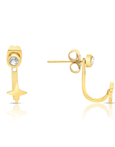 Bijuterii otel inoxidabil, Cercei Zag Palpa cu cubic zirconia SEX22043-01WHT, bb-shop.ro