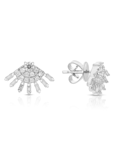 Bijuterii aur 14 kt, Cercei aur 14 kt stud cu diamante ME01044-W, bb-shop.ro