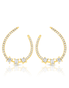 Bijuterii aur 14 kt, Cercei aur 14 kt stud cu diamante SE33092-Y, bb-shop.ro