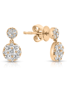 Bijuterii aur 14 kt, Cercei aur 14 kt stud cu diamante SE30029-P, bb-shop.ro