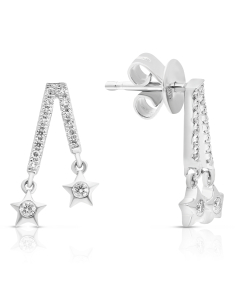 Bijuterii aur 14 kt, Cercei aur 14 kt stud cu diamante SE32013-W, bb-shop.ro