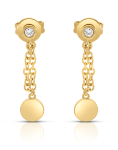 Bijuterii aur 14 kt, Cercei aur 14 kt stud cu diamante SE28652-Y, bb-shop.ro