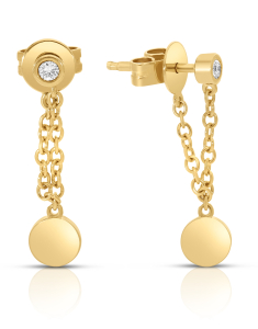 Bijuterii aur 14 kt, Cercei aur 14 kt stud cu diamante SE28652-Y, bb-shop.ro