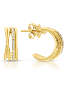 Bijuterii aur 14 kt, Cercei aur 14 kt stud cu diamante SE38455-Y, bb-shop.ro