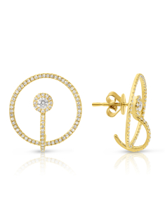 Bijuterii aur 14 kt, Cercei aur 14 kt stud cu diamante SE38466-Y, bb-shop.ro