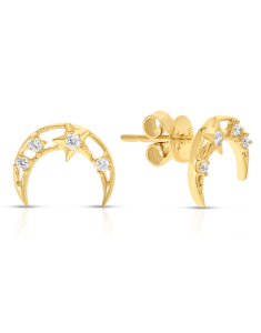 Bijuterii aur 14 kt, Cercei aur 14 kt stud cu diamante SE43195-Y, bb-shop.ro