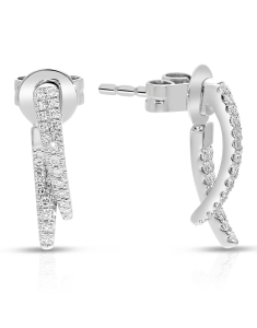 Bijuterii aur 14 kt, Cercei aur 14 kt stud cu diamante SE45086-W, bb-shop.ro