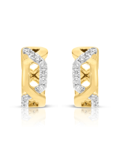 Bijuterii rotunzi aur 14 kt, Cercei aur 14 kt rotunzi cu diamante SE53421-Y, bb-shop.ro