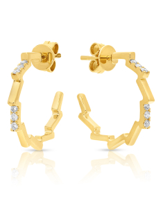 Bijuterii aur 14 kt, Cercei aur 14 kt stud cu diamante SE53838-Y, bb-shop.ro