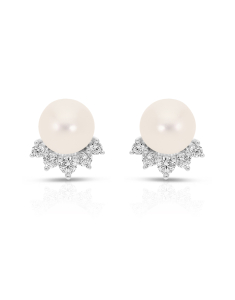 Bijuterii, Cercei argint 925 stud cu perle de cultura si cubic zirconia ES10400PE-WH, bb-shop.ro