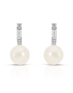 Bijuterii, Cercei argint 925 stud cu perle de cultura si cubic zirconia ES10503PE-WH, bb-shop.ro