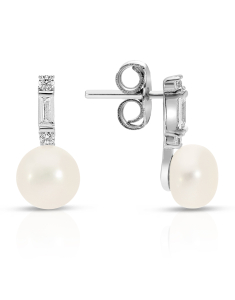 Bijuterii, Cercei argint 925 stud cu perle de cultura si cubic zirconia ES10503PE-WH, bb-shop.ro