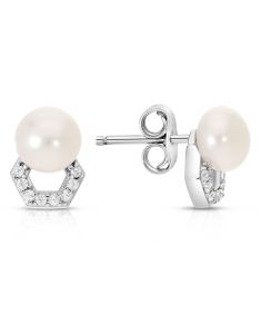 Bijuterii, Cercei argint 925 stud cu perle de cultura si cubic zirconia ES10640PE-WH, bb-shop.ro