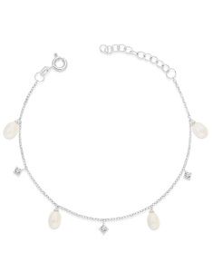 Bratari dama argint perla de cultura, Bratara argint 925 cu perle de cultura si cubic zirconia BB2571-AS035-WH, bb-shop.ro