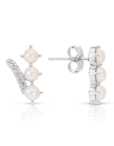 Bijuterii, Cercei argint 925 stud cu perle de cultura si cubic zirconia ES11084PE-WH, bb-shop.ro