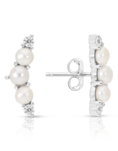 Bijuterii, Cercei argint 925 stud cu perle de cultura si cubic zirconia ES11086PE-WH, bb-shop.ro